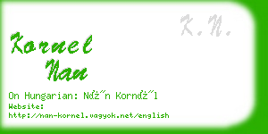 kornel nan business card